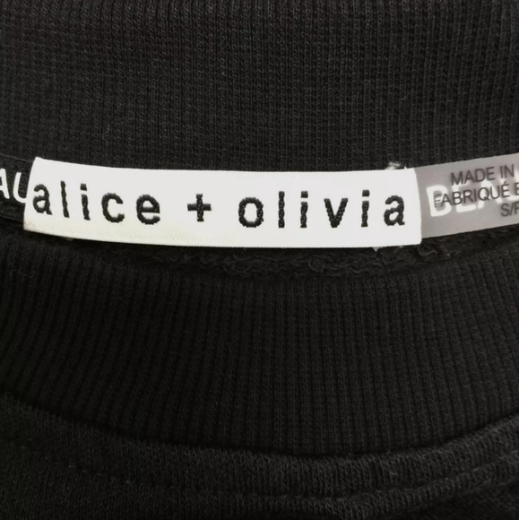 Alice + Olivia black ruffle Carrie shirt/sweater size S - Picture 2 of 4